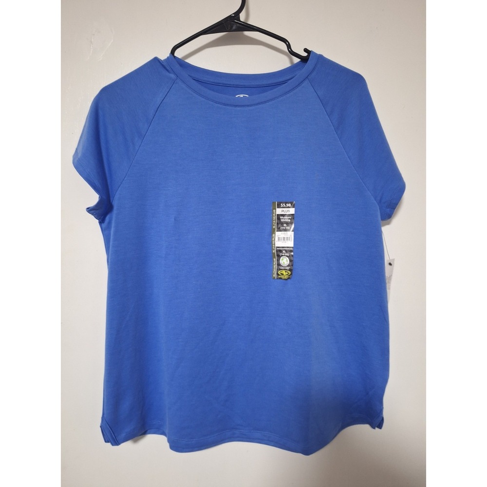 NWT Athletic Works Girls XL (14-16) Plus Blue Moisture Wicking Activewear Tee